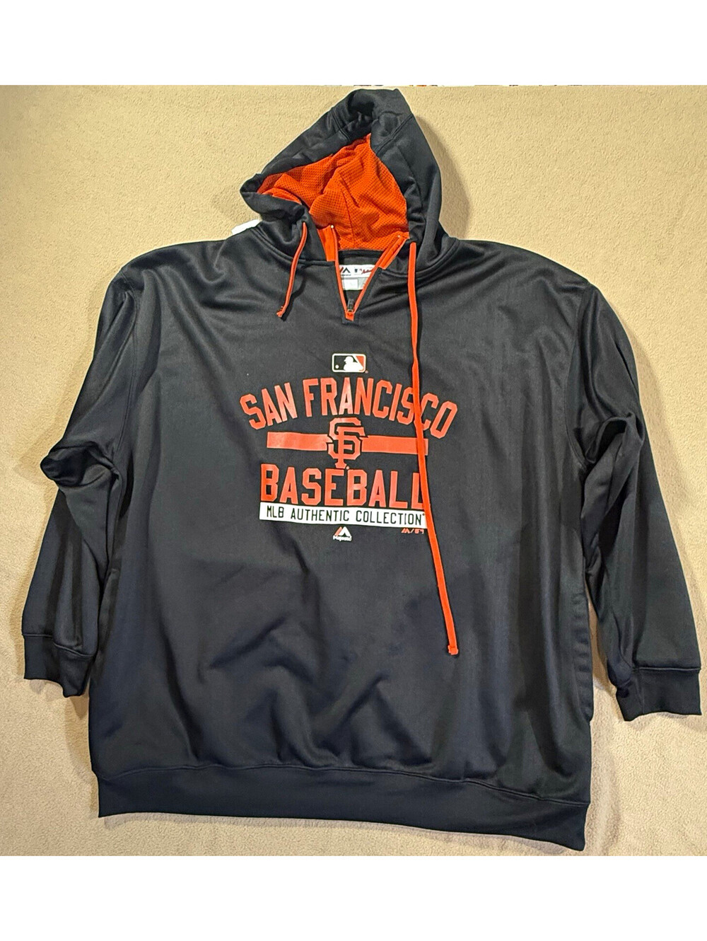 Majestic MLB Authentic Collection San Francisco Giants Hoodie 3X Black/Orange